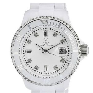 White Ceramic ToyWatch with crystals on face